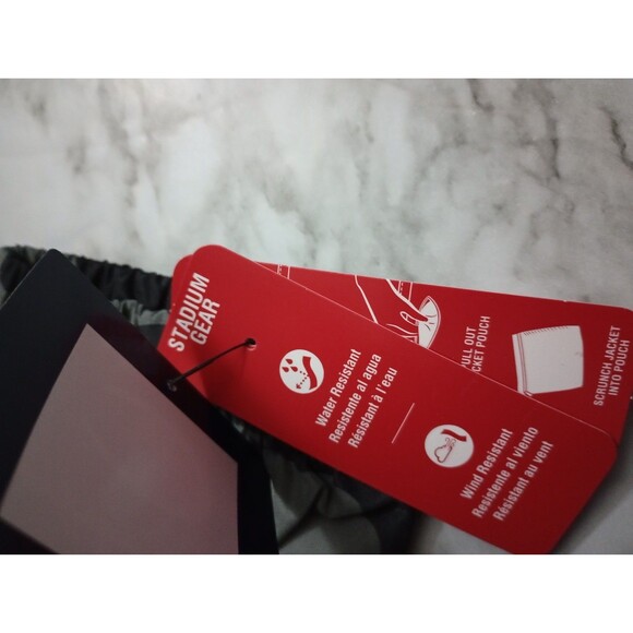 NWT Champion Lightweight Black/Grey Camo Waterproof Windbreaker Jacket Size L - Picture 9 of 12